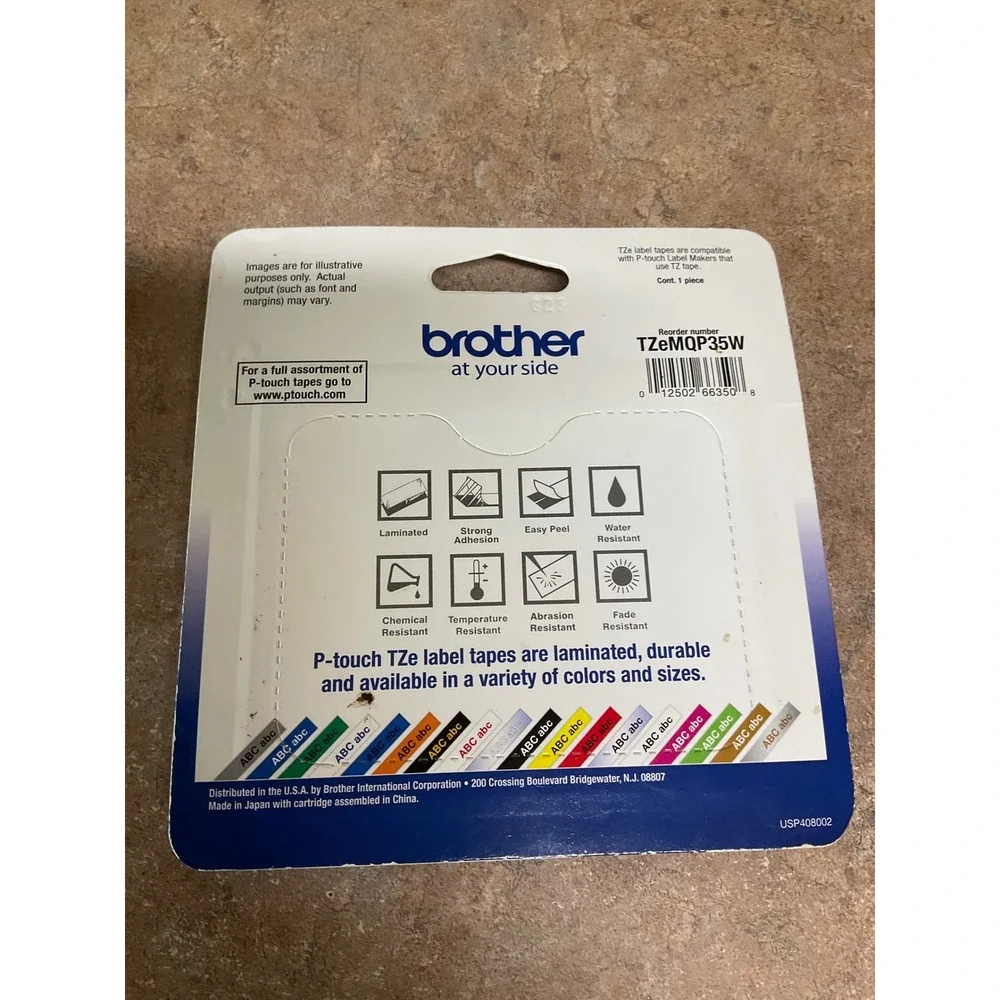 Brother P-Touch TZe-MQP35 Label Tape White on Berry Pink 1/2